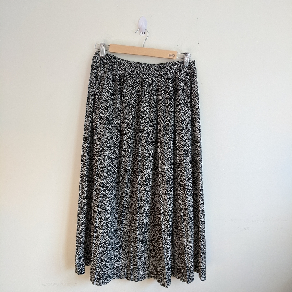 Ship'N Shore 80s Union Made Vintage Maxi Skirt. Leopard print. Made in USA.
